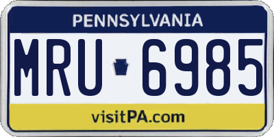 PA license plate MRU6985