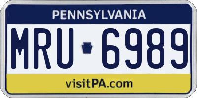 PA license plate MRU6989