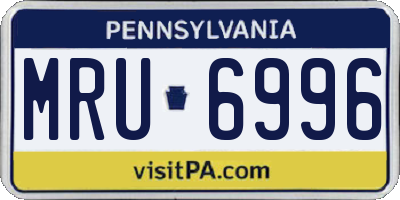 PA license plate MRU6996