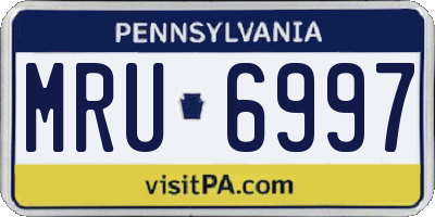 PA license plate MRU6997
