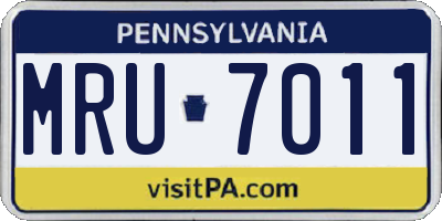 PA license plate MRU7011