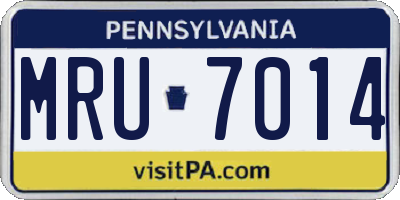 PA license plate MRU7014