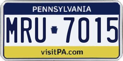 PA license plate MRU7015
