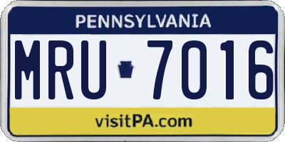 PA license plate MRU7016