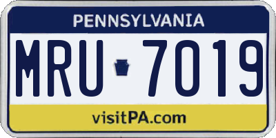 PA license plate MRU7019