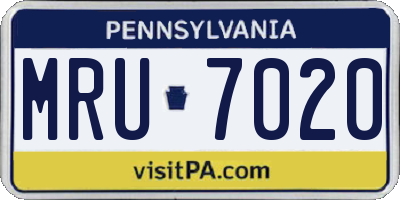 PA license plate MRU7020
