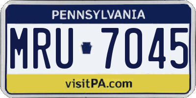 PA license plate MRU7045