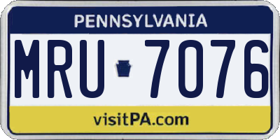 PA license plate MRU7076