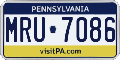 PA license plate MRU7086