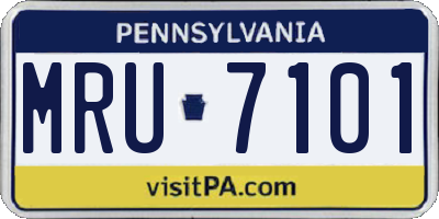 PA license plate MRU7101