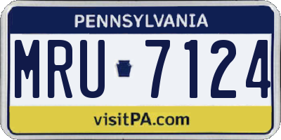 PA license plate MRU7124