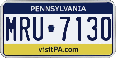 PA license plate MRU7130