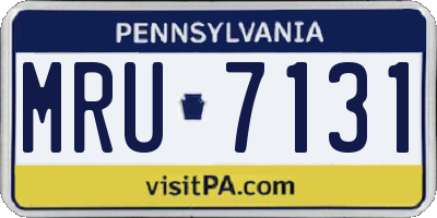 PA license plate MRU7131