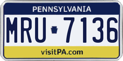 PA license plate MRU7136