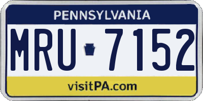 PA license plate MRU7152