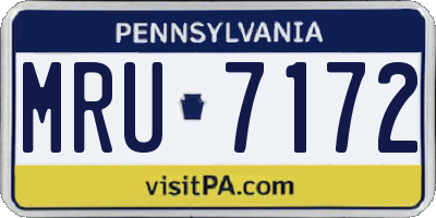 PA license plate MRU7172