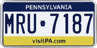 PA license plate MRU7187