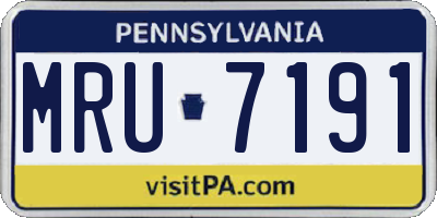 PA license plate MRU7191