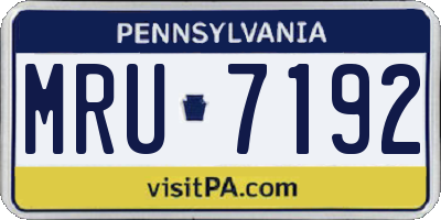 PA license plate MRU7192
