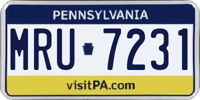 PA license plate MRU7231