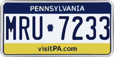 PA license plate MRU7233