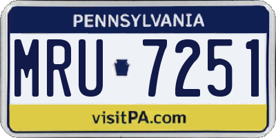 PA license plate MRU7251