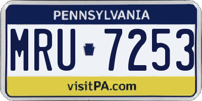 PA license plate MRU7253
