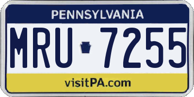 PA license plate MRU7255