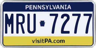 PA license plate MRU7277