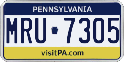 PA license plate MRU7305