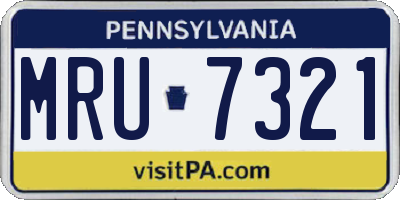 PA license plate MRU7321