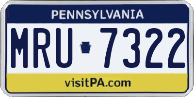 PA license plate MRU7322