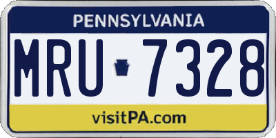 PA license plate MRU7328