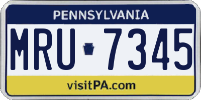 PA license plate MRU7345
