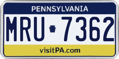 PA license plate MRU7362