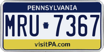 PA license plate MRU7367