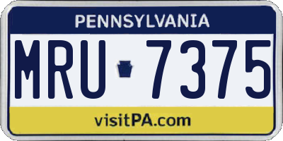 PA license plate MRU7375