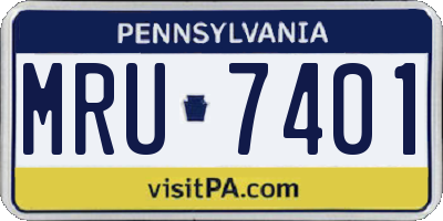 PA license plate MRU7401