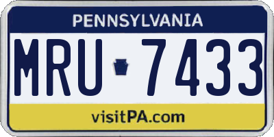 PA license plate MRU7433