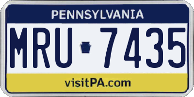 PA license plate MRU7435