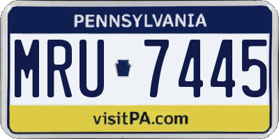 PA license plate MRU7445