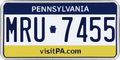 PA license plate MRU7455
