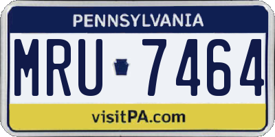 PA license plate MRU7464