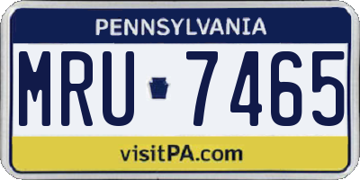 PA license plate MRU7465