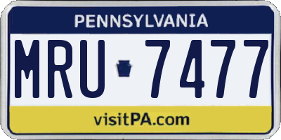 PA license plate MRU7477