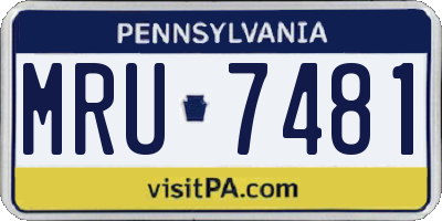 PA license plate MRU7481