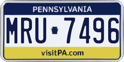 PA license plate MRU7496
