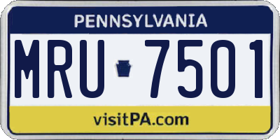 PA license plate MRU7501