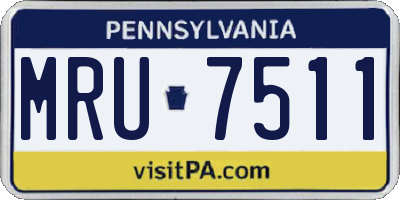 PA license plate MRU7511