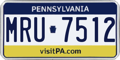 PA license plate MRU7512